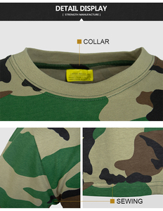 Camisa de algodón de manga corta para <span class=keywords><strong>hombre</strong></span> Camiseta de camuflaje Woodland con cuello redondo #11 - Product Image 4
