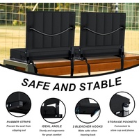Siège de stade en gros avec coussin épais de 8 cm, tissu Oxford 600D, cadre en acier, chaise pliante pour gradins, capacité 120 kg, pour sports de plein air