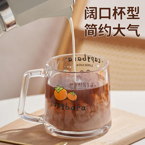 Tasse à thé en verre avec poignée, motif floral, résistance aux hautes températures, utilisation au bureau, tasse à boire personnelle, tasse individuelle - Product Image 3