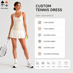 Gaun Tenis Badminton Wanita, Rok Lipit High Stretch, Celana Pendek Terintegrasi, Kantong Samping, Bantalan Penyangga, Pakaian Olahraga Pickleball - Product Image 1