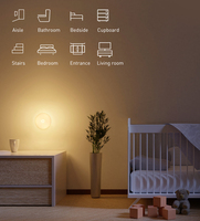 Applique murale à 8led avec capteur de mouvement, Rechargeable par USB, marche/arrêt automatique, idéale pour une chambre à coucher, un placard, une garde-robe ou des escaliers