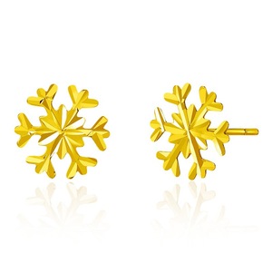 Pendientes de Botón Pequeños <span class=keywords><strong>Hipoalergénicos</strong></span> con Forma de Corazón y Mariposa, Joyería Fina de Oro Puro de 18k AU750 <span class=keywords><strong>para</strong></span> Niñas - Product Image 2