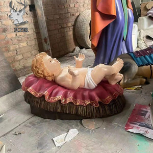 Decoración de Iglesia, Figura de Nacimiento de Cristo de Tamaño Real en Fibra de Vidrio, Escultura Religiosa, Set de Natividad FR-FSS10312 - Product Image 2