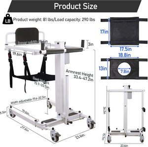 Sillón Reclinable Eléctrico Plegable para Personas Mayores, Asiento de Movilidad para Transferencia en Casa, Médico o Automóvil - Product Image 5