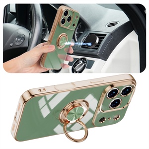 Nueva Funda Protectora para Teléfono Móvil con Anillo de Soporte y Base, Electrochapada, de TPU Suave, para iPhone 17 Air Pro Max 16 Plus 15 14 13 12 11 - Product Image 2