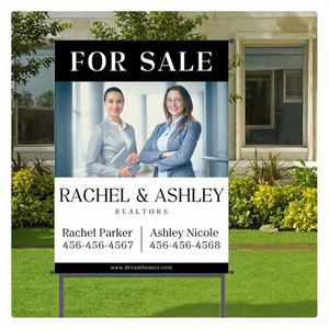Letrero de Jardín Personalizado con Logotipo para Inmobiliarias, Plantilla de Letrero Publicitario para Jardín, Impresión Digital, Letrero de Jardín para Agentes Inmobiliarios - Product Image 1