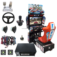 Kit DIY de machine de jeu d'arcade de simulation de course automobile 32 pouces HD LCD, à monnayeur, pour centre de divertissement intérieur, simulateur de course automobile Outrun pour un joueur