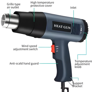 Pistolet thermique électrique Podofo 2000W à température réglable, souffleur d'air chaud pour bricolage, artisanat et réparation électronique - Prix de gros - Product Image 5