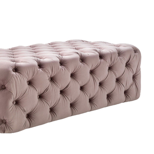 European Style Design Velvet Ottoman Bench Fabric Upholstered <strong>Chesterfield</strong> <strong>Footstool</strong> Ottomans - Product Image 5
