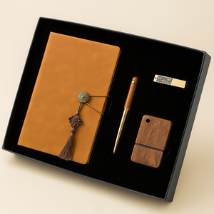 Set de Cuaderno de Cuero PU con Soporte <span class=keywords><strong>para</strong></span> Bolígrafo de Madera y Marcador Metálico, Ideal <span class=keywords><strong>para</strong></span> Regalos de Bancos y Seguros - Product Image 2
