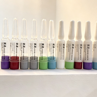 Ampoules jetables en gros, flacons cosmétiques en plastique, ampoules d'essence de collagène avec bouchons multicolores