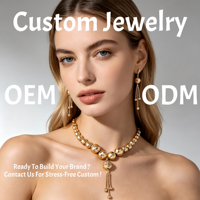Ensemble de bijoux pour femmes, collier et boucles d'oreilles pendantes à pampilles en acier inoxydable plaqué or 18 carats, fabrication sur mesure CX