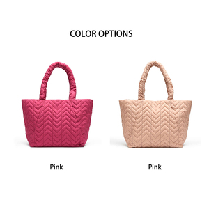 Marca <span class=keywords><strong>Paparazzi</strong></span> 2027AW Personalizada # Bolso Tote Acolchado de Nailon Suave en Forma de V, Modelo PA0417, Directo de Fábrica, Bolso de Mano para Mujer - Product Image 4