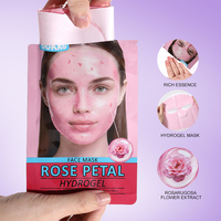 Masque hydratant en hydrogel de luxe de haute qualité 38g avec pétales de rose, fleurs visibles, blanchissant et apaisant pour le visage, pour femmes UU4983
