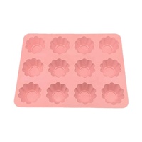 12 Cetakan Silikon Anti Lengket untuk Flan, Bunga, Muffin, Cupcake, Jelly, Puding, dan Kue