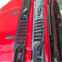 Pour Jeep Wrangler JL 2018-2024 : Grille de ventilation de capot, guide d'eau de pare-brise, plaque de protection de base de pare-brise, fabriqué en Chine