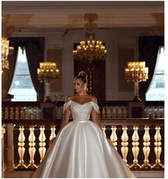 NOUVELLE ARRIVÉE Robe de Mariée Grande Taille en Satin Robes de Mariée Blanches de Luxe Robe de Mariée Civile en Satin