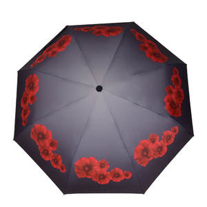 Paraguas plegables de 3 pliegues personalizados al por mayor de alta calidad, con logo impreso manualmente y diseño completo para niña - Product Image 3