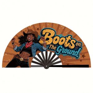 Abanico Plegable de Bambú Personalizado con Logotipo Impreso BSBH, Abanico Grande de 13 Pulgadas con Sonido Fuerte, Sublimación, Portátil para Fiestas - Product Image 1
