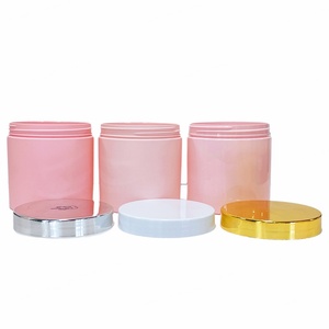 Pots en plastique givrés roses vides de 50g, 6oz, 10oz, 12oz, 16oz avec couvercle pour produits de beauté (baumes à lèvres, gommages corporels, beurres corporels) - Product Image 1