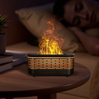 Diffuseur d'arômes Mini Cheminée 120ML, Humidificateur Ultrasonique avec Effet de Flamme Réaliste et Lumière Ambiante 7 Couleurs pour la Décoration Intérieure