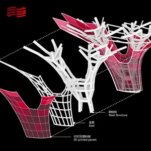 Cấu trúc thép nghệ thuật sáng tạo ngoài trời đô thị với ánh sáng LED cho cảnh quan và trung tâm mua sắm - Product Image 5