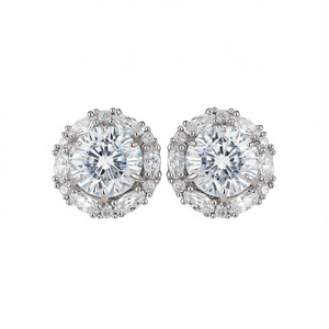 ต่างหูเพชรบลูไดมอนด์ทรงกลมเจียระไนแบบบริลเลียนท์ สี D ธรรมชาติ สำหรับผู้หญิง รุ่น E2779 ได้รับการรับรอง เหมาะสำหรับงานแต่งงาน สไตล์คลาสสิก - Product Image 1