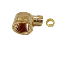 Coude de compression femelle en laiton 3/8x1/4 pouce - Usiné CNC de précision, résistant à la corrosion pour les systèmes eau/gaz