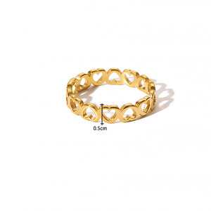 Anello di moda in acciaio inossidabile <span class=keywords><strong>taglio</strong></span> <span class=keywords><strong>Laser</strong></span> Hollow Peach Heart anello in acciaio al titanio all'ingrosso della fabbrica bagues bijoux femmes - Product Image 6