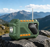 18650 Lithium-Ionen Tragbarer Akku für Zuhause, Hochleistungs-Solar- und Handkurbel-Notfallradio mit FM AM WB für Klettern