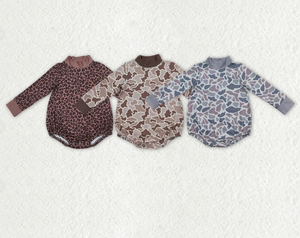 Mono unisex de manga larga para bebé, mono con estampado de camuflaje y cuello alto, suave, para bebés y niños pequeños, otoño - Product Image 2