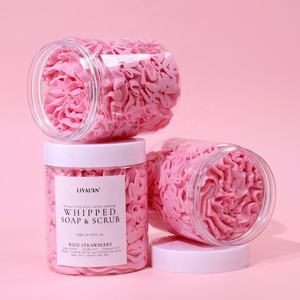 Exfoliante Corporal Natural de Fresa Batida 250ml con Manteca de Karité y Aceite de Coco, Etiqueta Privada, Cuidado de la Piel OEM - Product Image 3