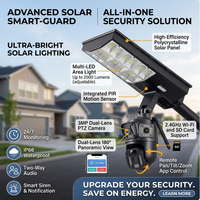 Lampe de sécurité solaire extérieure avec caméra intégrée 4G/Wi-Fi, lampadaire solaire avec caméra CCTV