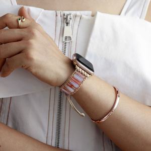 Meilleure vente <span class=keywords><strong>Bracelet</strong></span> respirant en quartz naturel réglable <span class=keywords><strong>Bracelet</strong></span> de montre pour <span class=keywords><strong>Apple</strong></span> Series 1-8 Spiritual Jewelry for Woman - Product Image 2