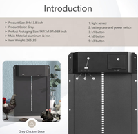 Nouveau design de porte de poulailler automatique avec détection de lumière anti-pincement Ouvre-porte de poulailler à énergie solaire RC avec minuterie