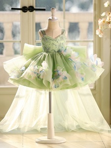 <span class=keywords><strong>Robe</strong></span> de soirée confortable et douce <span class=keywords><strong>pour</strong></span> filles, avec bretelles, corsage perlé et tulle floral 3D - Product Image 6