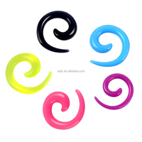 Coloré Acrylique Spirale Corps Piercing Civière Expander Étirement Plug Escargot Oreille Cône