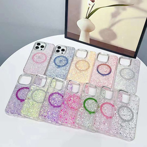 2024 nuevo lanzamiento brillo carga inalámbrica funda magnética para teléfono móvil para Samsung S24 FE S24 Ultra A06 A16 Z FLIP 6 exposy - Product Image 1