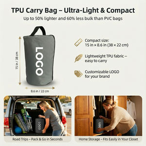 Materasso ad aria autogonfiabile per glamping e campeggio con pompa integrata, leggero e a prova di perdite, per 2 persone, uso esterno/interno - Product Image 4