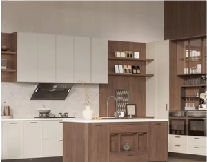 Meubles de cuisine sur mesure en bois mélaminé Sanpotova avec îlot. - Product Image 4