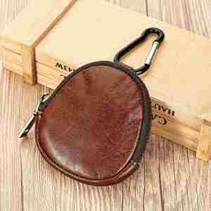 Promotion Custom Logo Retro Vintage Genuine Leather <b>Purse</b> Multi-Functional Top Cowhide Mini Zipper Wallet Small Coin - Product Image 2