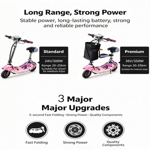 Trottinette électrique pour adultes, pliable, trottinette électrique portable, légère, à deux roues, avec siège et panier - Product Image 3