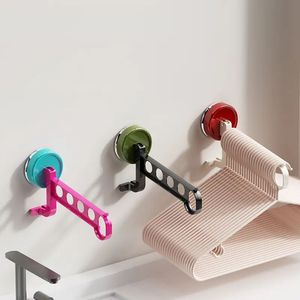 Suction Cup Clothes Hanger Rack Wall Mounted Single Bar Five Hole Storage Organizer For Home Balcony No Drilling Required - Product Image 1