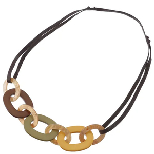 Collar con Colgante de Cadena de Colores, Material de Latón y Resina, Estilo Moderno y Sencillo, Alta Calidad, Unisex, Regalo, Joyería para Uso Diario y Fiestas - Product Image 3