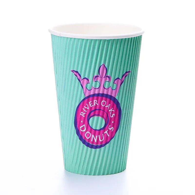 8oz 12oz 16oz 20oz biodegradable ripple wall paper cup with lid coffee cup paper disposable paper cup with cover