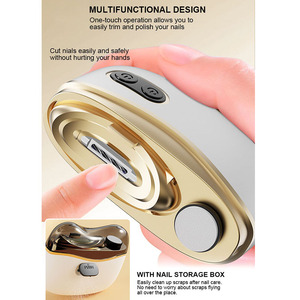 Vente en gros 2-en-1 <span class=keywords><strong>coupe</strong></span>-ongles électrique automatique USB <span class=keywords><strong>coupe</strong></span>-ongles et polisseuse à lame incurvée pour bébés adultes - Product Image 2