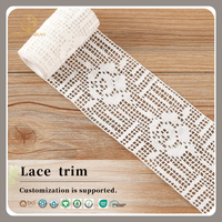 Nouvelle arrivée bordure respectueuse de la peau 100% coton dentelle fleur Crochet dentelle garniture pour les femmes robe
