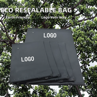 Sacs d'emballage personnalisés avec logo, en PE recyclable, écologiques, à fermeture éclair coulissante, de différentes tailles, noirs mats, pour chaussures