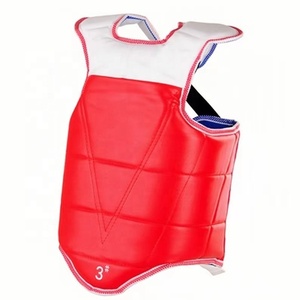 QUTENG Protezione per Piedi e Petto da Taekwondo per Donne, Attrezzatura Protettiva Rossa/Blu in Materiale PU+EVA, 1 Pezzo - Product Image 1