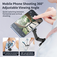 Trépied Smartphone Mamen Vente Chaude pour Autoportrait, Support Magnétique pour Téléphone iPhone 12~15 avec Fixation au Cou en Silicone